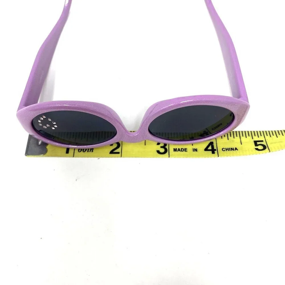 Mattel Barbie Child's Purple Sunglasses Crystal Heart Dark Lenses. J3